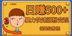 全网首发！一天赚500+，暴力涨粉变现，毫无门槛有手机就行 , 可扩大-优优云创网