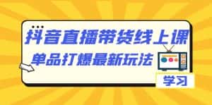 抖音·直播带货线上课,单品打爆最新玩法(12节课)-优优云创网