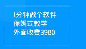 1分钟做个软件 有人靠这个已经赚100W 保姆式教学 外面收费3980-优优云创网
