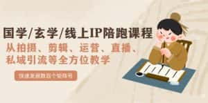 国学/玄学/线上IP陪跑课程，从0-1全方位教学，快速发展数百个矩阵号-优优云创网