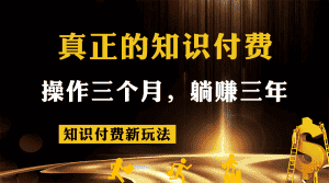 知识付费新玩法,真正的知识付费操作三个月,躺赚三年-优优云创网