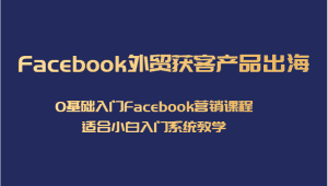 Facebook外贸获客产品出海,0基础入门Facebook营销课程,适合小白入门系统教学-优优云创网