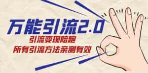 万能引流2.0,引流变现陪跑,所有引流方法亲测有效-优优云创网