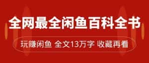 全网最全闲鱼百科全书，全文13万字左右，带你玩赚闲鱼卖货，从0到月入过万-优优云创网