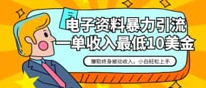 电子资料暴力引流，一单最低10美金，赚取终身被动收入，保姆级教程-优优云创网
