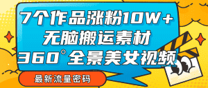 7个作品涨粉10W+,无脑搬运素材,全景美女视频爆款-优优云创网