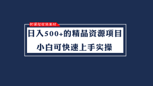 日入500+的虚拟精品资源项目 小白可快速上手实操(附课程视频素材)-优优云创网