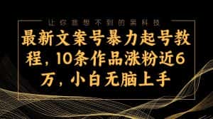 最新文案号暴力起号教程，10条作品涨粉近6万，小白无脑上手-优优云创网