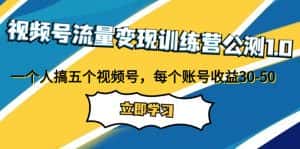 视频号流量变现训练营公测1.0:一个人搞五个视频号,每个账号收益30-50-优优云创网