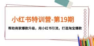 小红书特训营-第19期,帮助商家爆款升级,用小红书引流,打造淘宝爆款-优优云创网