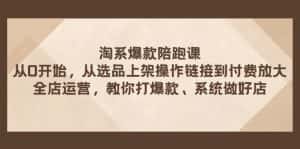 淘系爆款陪跑课 从选品上架操作链接到付费放大 全店运营 打爆款 系统做好店-优优云创网