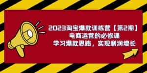 2023淘宝爆款训练营【第2期】电商运营的必修课,学习爆款思路 实现利润增长-优优云创网