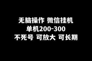 无脑操作微信挂机单机200-300一天，不死号，可放大-优优云创网