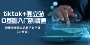 Tiktok+独立站从0基础入门到精通,跨境电商独立站新手必学课(33节课)-优优云创网