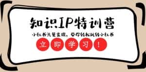 知识IP特训营 :小红书流量变现,带你轻松玩转小红书(23节视频课)-优优云创网