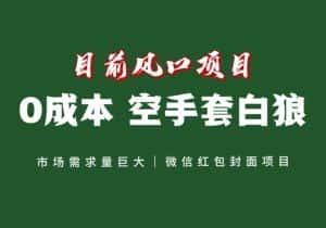 风口来了，猪都会起飞，风口项目，小白镰刀均可操作，红包封面项目-优优云创网