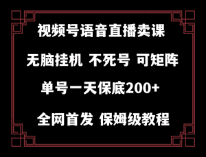 视频号纯无人挂机直播 手机就能做，保底一天200+-优优云创网