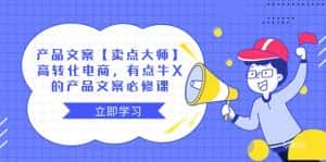 产品文案【卖点大师】高转化电商，有点牛X的 产品文案必修课-优优云创网