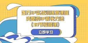 百万IP实战训练营课程，完整的IP孵化方法（35节视频课）-优优云创网