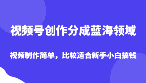 视频号创作分成蓝海领域，视频制作简单，比较适合新手小白搞钱-优优云创网