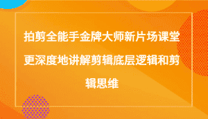 拍剪全能手金牌大师新片场课堂,更深度地讲解剪辑底层逻辑和剪辑思维(117节课)-优优云创网