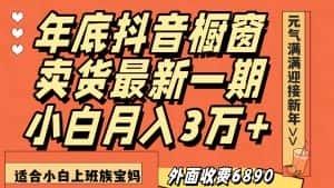 最新一期抖音橱窗冬季卖货小白单账号月入3万+在家也做，无成本只需执行即可-优优云创网
