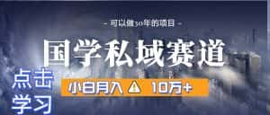 暴力国学私域赛道,小白月入10万+,引流+转化一整套流程-优优云创网