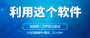 独家视频号原创玩法,用软件一刀不剪也能过原创,小白日入500+,无脑操作+直接搬运-优优云创网