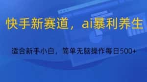 快手新赛道,ai暴利养生,0基础的小白也可以轻松操作轻松日入500+-优优云创网