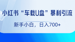 小红书“车载U盘”项目,暴利引流,新手小白轻松日入700+-优优云创网