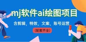 外面卖399元mj软件ai绘图项目,含剪辑,特效,文案,账号运营(配套齐全)-优优云创网