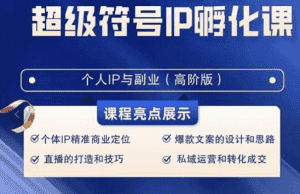 超级符号IP孵化高阶课，建立流量思维底层逻辑，打造属于自己IP（51节课）-优优云创网