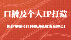 口播及个人IP打造，抓住视频号红利撬动私域流量增长！（45节课）-优优云创网