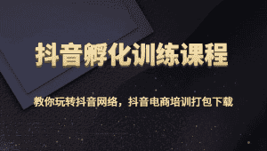 抖音孵化训练课程-教你玩转抖音网络,抖音电商培训打包下载-优优云创网
