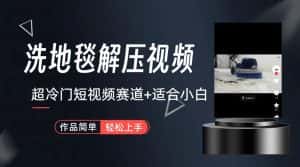 超冷门抖音赛道-清洗地毯解压视频-简单无脑怼作品-优优云创网