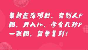 最新蓝海项目，帮别人P图，月入1w，学会几秒P一张图，简单暴利！-优优云创网