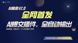 全网首发!通过一个插件让AI全自动输出爆文,粘贴复制矩阵操作,月入3W+-优优云创网