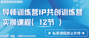 导师训练营3.0IP共创训练营私密实操课程(12节)-卖项目的密码成功秘诀-优优云创网