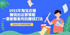 (4038期)2022年淘宝店铺赚钱的运营策略:一套能够盈利的赚钱打法,适合中小卖家-优优云创网