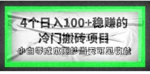 (4041期)4个稳赚的冷门搬砖项目,每个项目日入100+小白零成本照抄当天可见收益-优优云创网