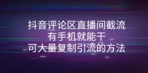 (4074期)抖音评论区直播间截流,有手机就能干,可大量复制引流的方法-优优云创网