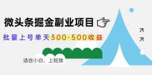 (4081期)微头条掘金副业项目第4期:批量上号单天300-500收益,适合小白、上班族-优优云创网