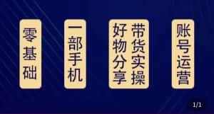 （4178期）好物分享高阶实操课：0基础一部手机做好好物分享带货（24节课）-优优云创网