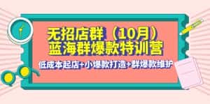 (4182期)无招店群·蓝海群爆款特训营(10月新课) 低成本起店+小爆款打造+群爆款维护-优优云创网