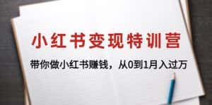 (4377期)小红书变现特训营:带你做小红书赚钱,从0到1月入过万-优优云创网
