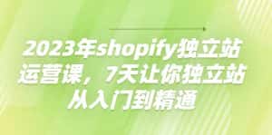 (4230期)2023年shopify独立站运营课,7天让你独立站从入门到精通-优优云创网