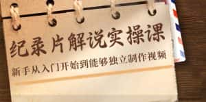 (4240期)纪录片解说实操课,新手从入门开始到能够独立制作视频(22节课)-优优云创网