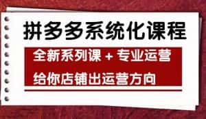 (4259期)车神陪跑,拼多多系统化课程,全新系列课+专业运营给你店铺出运营方向-优优云创网