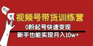 （4446期）视频号带货训练营：0粉起号快速变现，新手也能实现月入10w+-优优云创网