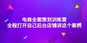 (4268期)电商全案策划训练营:全程打开自己后台店铺讲这个案例(9节课时)-优优云创网
